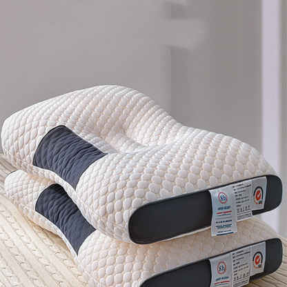 Cervical pillow pair on bed