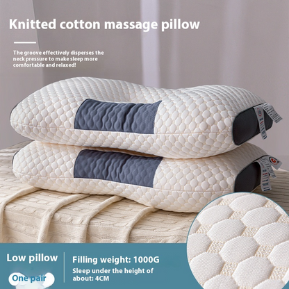 Contoured cervical pillow, low loft pair