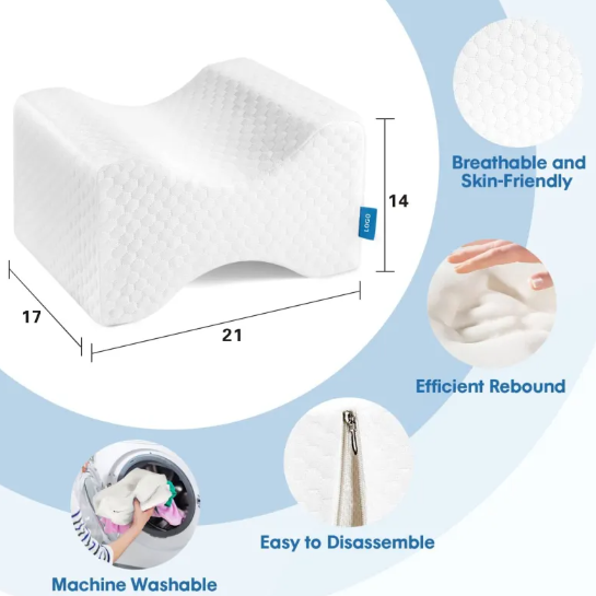Knee pillow dimensions and material detail
