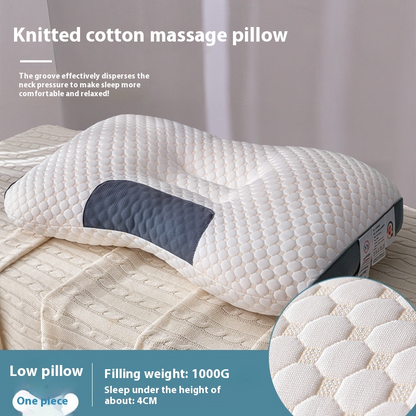 Cervical pillow knitted cotton cover close-up